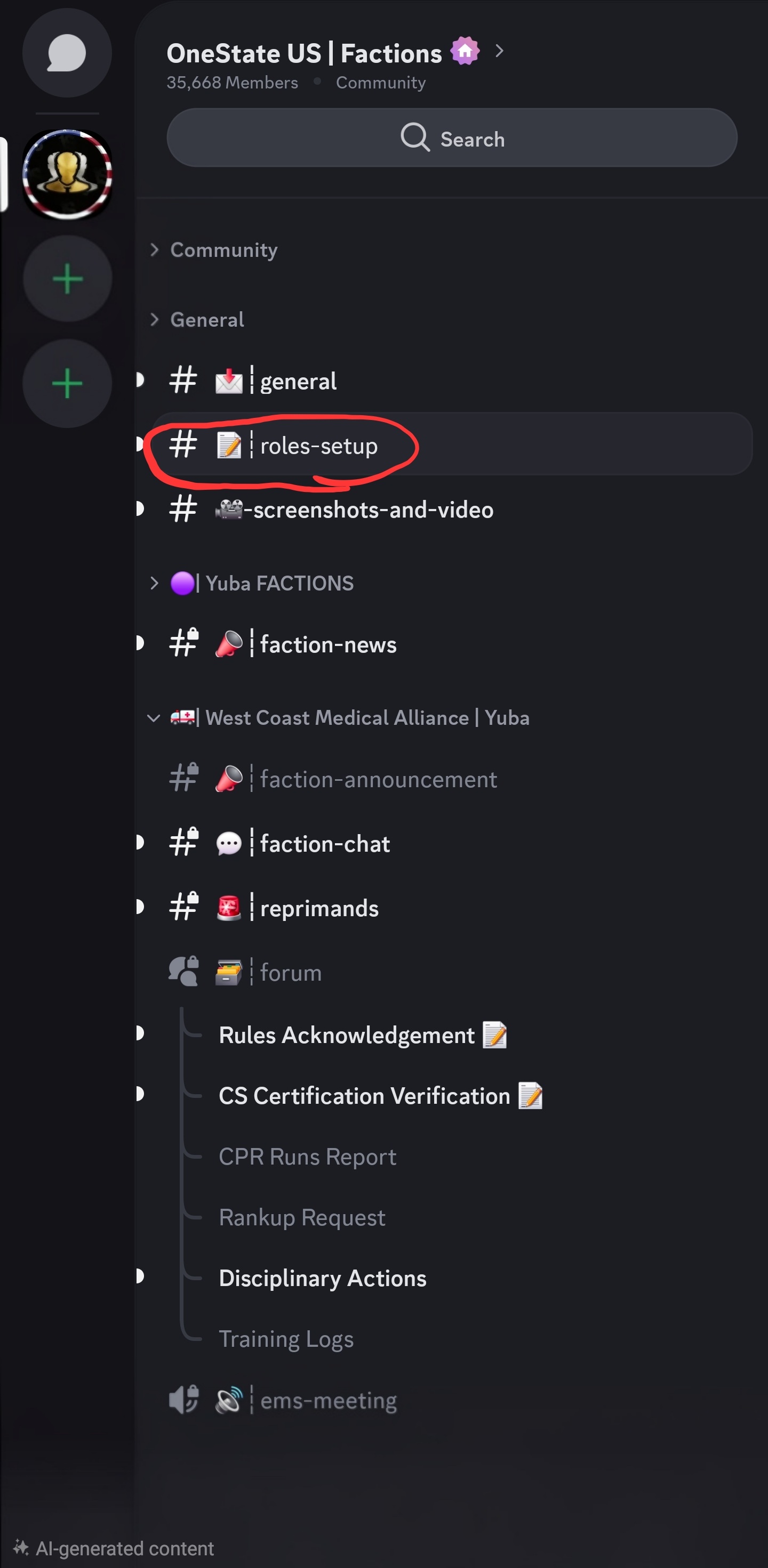 roles setup example